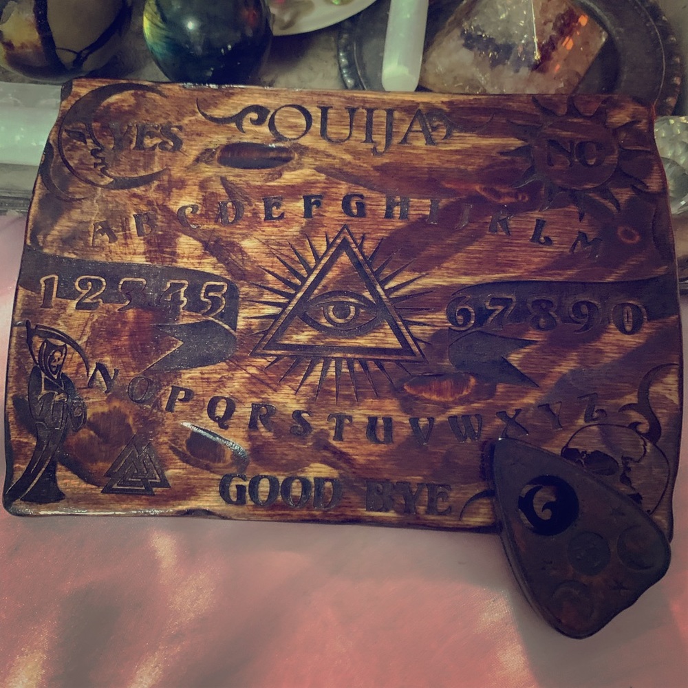Custom made engraved wood spirit board